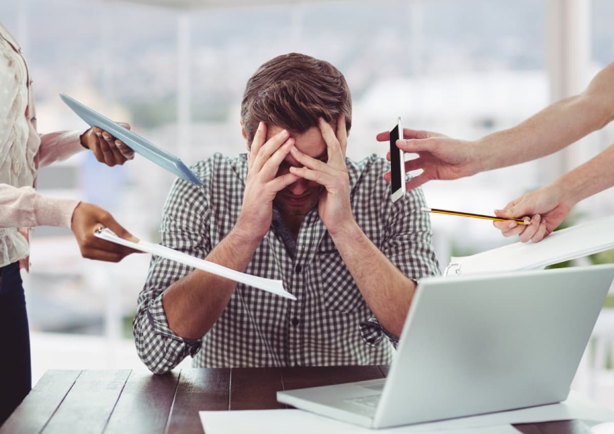 Young adult profession stressed