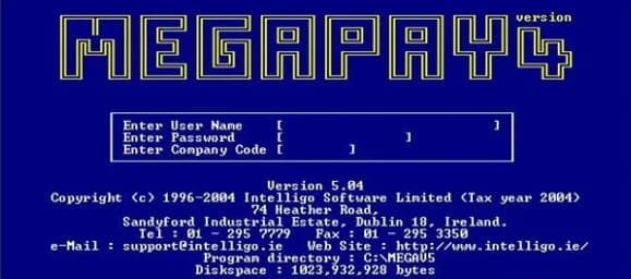 Old MegaPay Login Screen