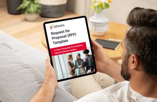 Man on tablet looking at RFP guide