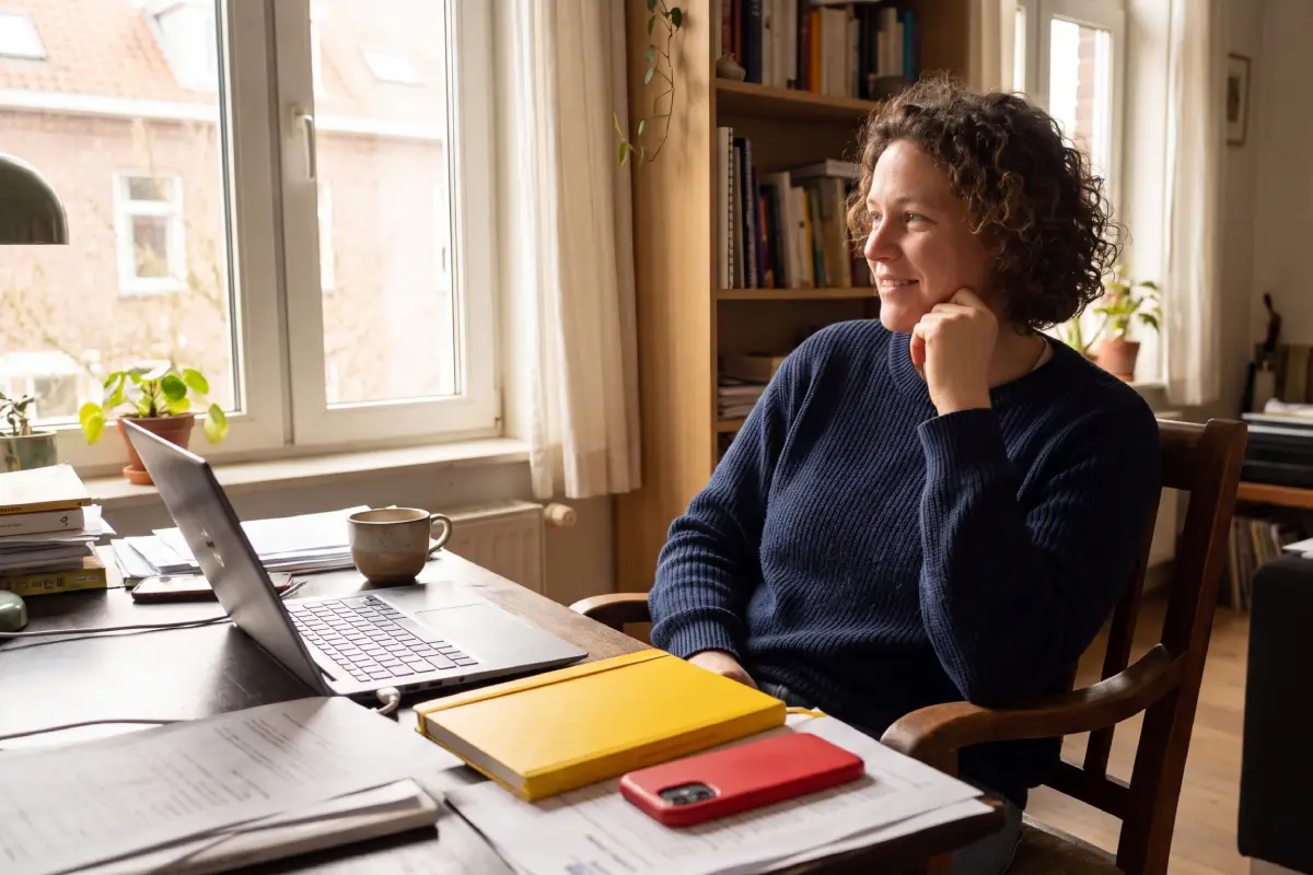 Woman sitting at a desk